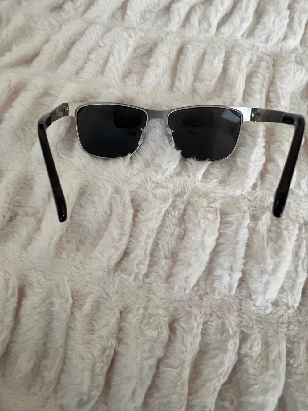 Fossil FM148 Outlook Collection Sunglasses Silver Metal Gray Rectangular NWT